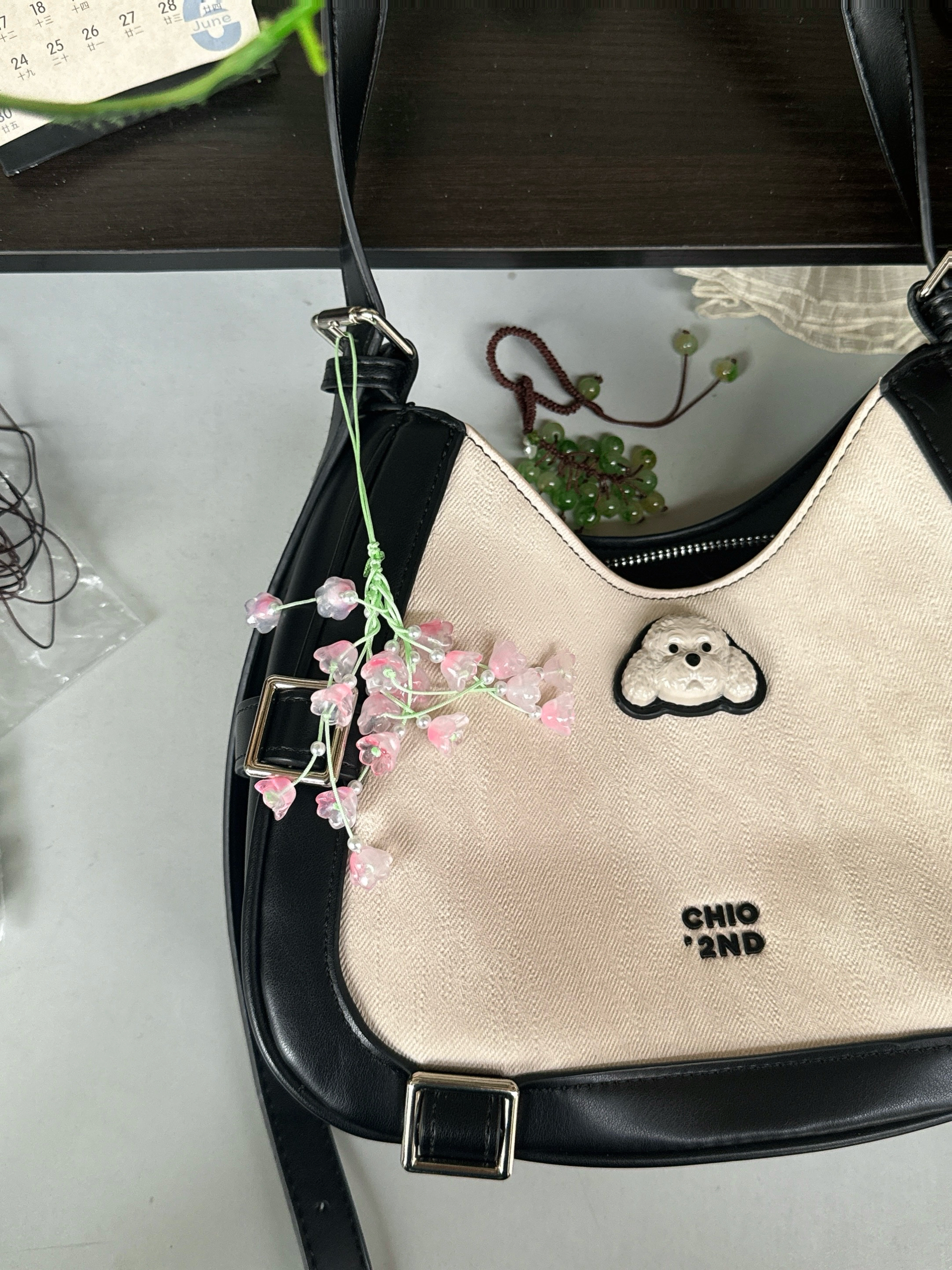 AMOR HOUR好运风铃手工DIY材料包挂件2个装配饰铃兰花绿葡萄手机链挂坠钥匙链背包新中式包包挂饰重阳节礼物 实拍图