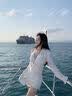 南木熊泳衣女2026新款v领性感纯欲显瘦比基尼三件套长袖海边度假泳装 白色V领三件套泳衣 均码 【90-140斤】 实拍图