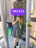 ELLE复古格纹无袖花苞连衣裙女2026夏季新款高级感拼接a字短裙子 灰格 S 实拍图