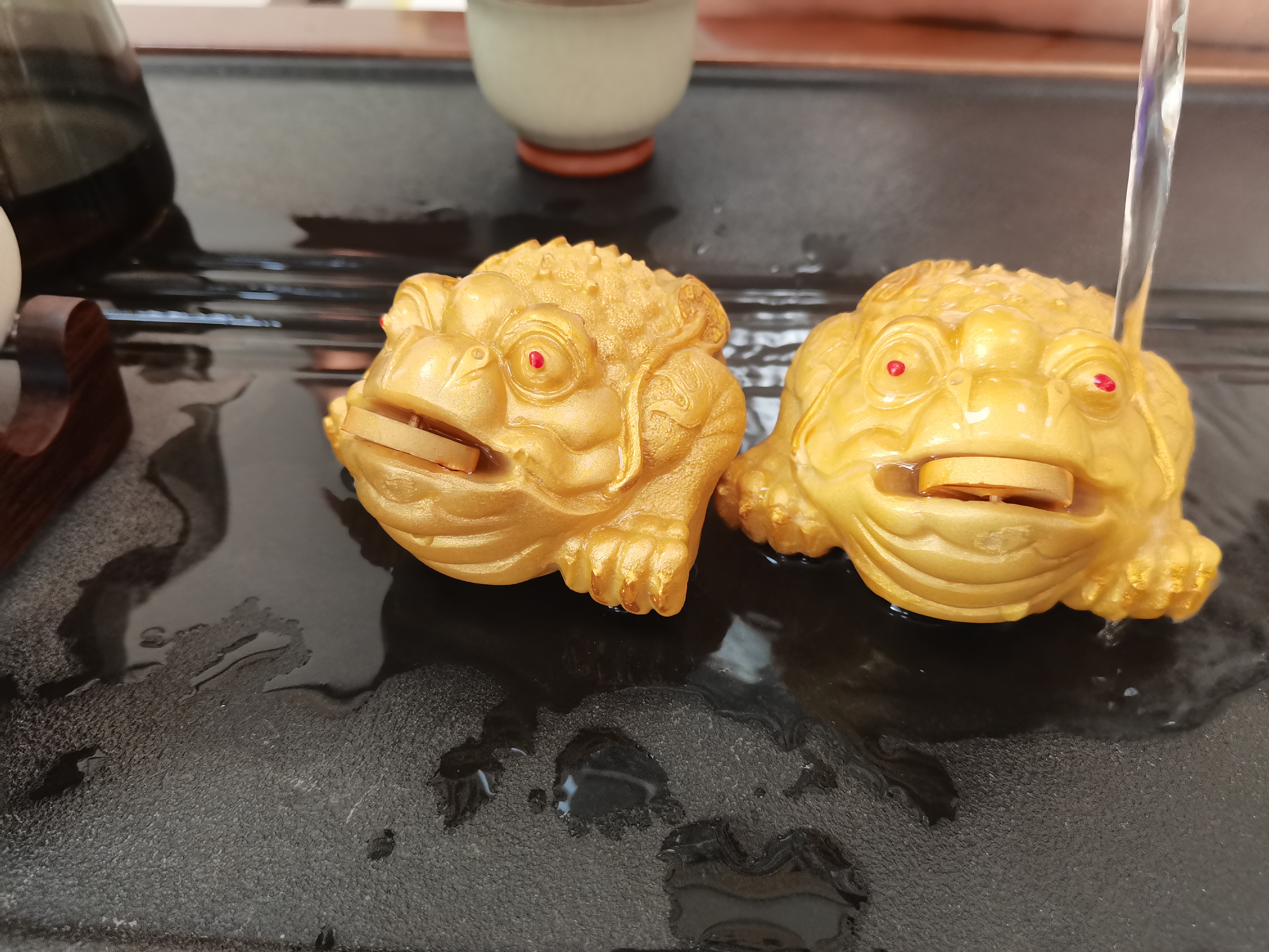 金蟾茶宠摆件可养变色茶具配件茶桌茶盘茶道金蝉招财茶台蟾蜍 实拍图