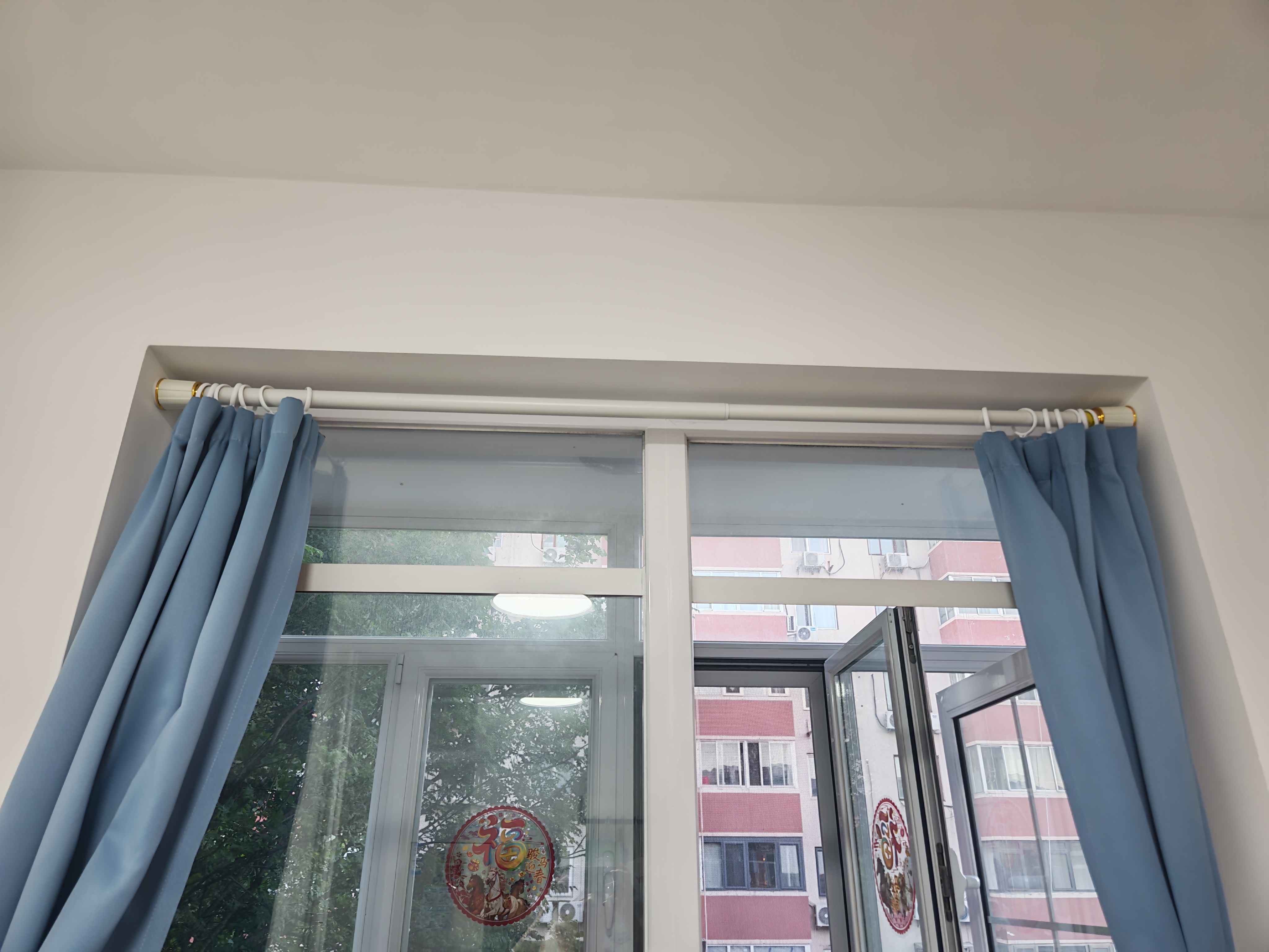 水星家纺免打孔罗马杆伸缩杆安装窗帘杆子单杆窗帘杆撑杆白色1.1~1.9米 实拍图