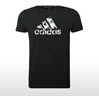阿迪达斯（adidas）【特价清仓】夏季男女同款短袖男T恤跑步健身运动速干百搭 黑白 S 实拍图