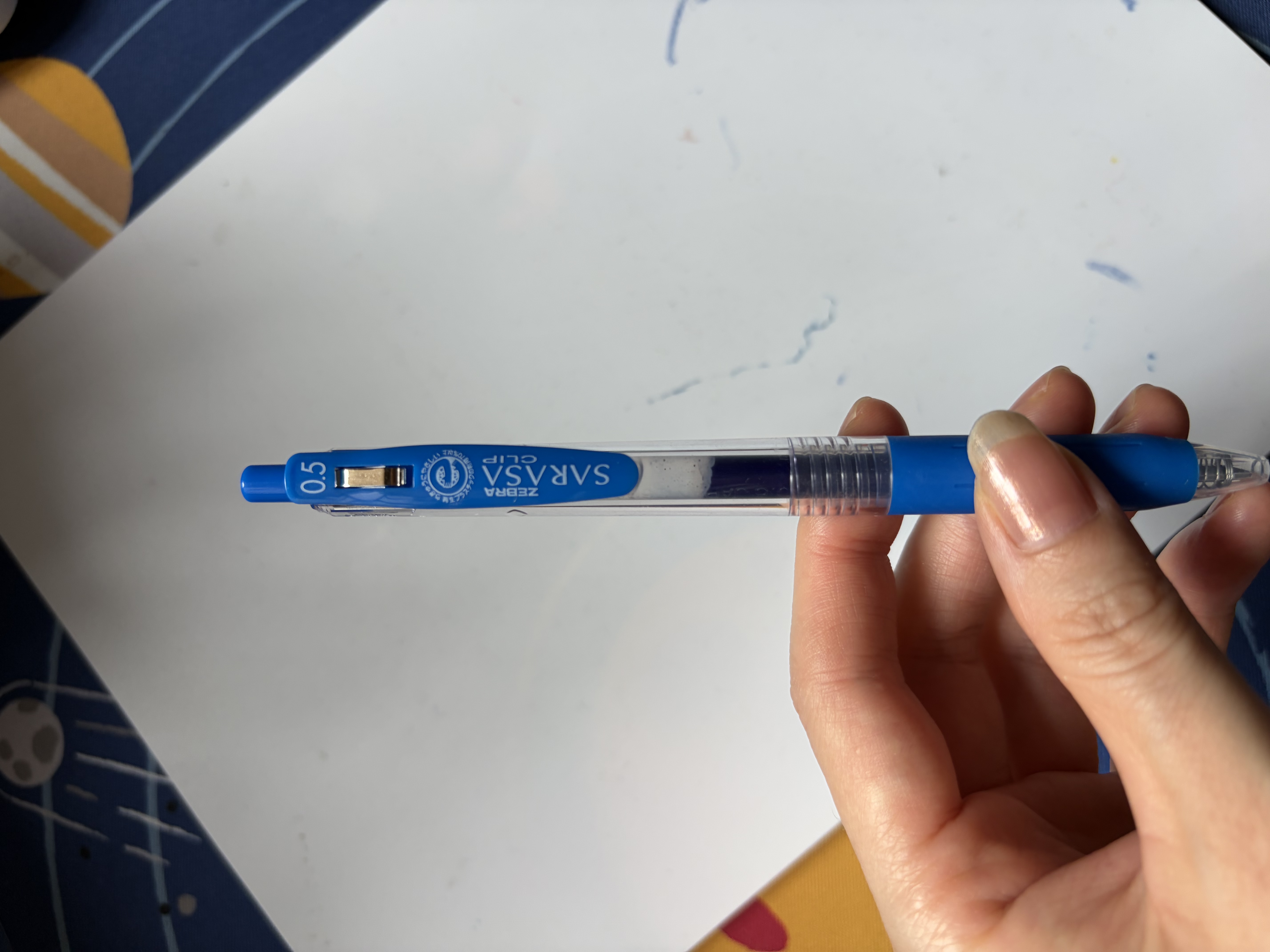 斑马牌（ZEBRA）【热门商品】JJ77按动蓝色中性笔0.5mm签字笔商务水笔考试刷题专用笔高颜值学习办公文具用品 1支 实拍图