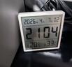得光86型面板磁吸时钟温湿度计冰箱贴家用厨房室内小型数字时间显示桌面壁挂墙式日期万年历电子钟表 白色【单只装】 实拍图