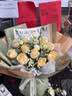 艾斯维娜鲜花速递11朵玫瑰花束送女友生日礼物全国同城配送 11朵香槟玫瑰花束-推荐款 实拍图