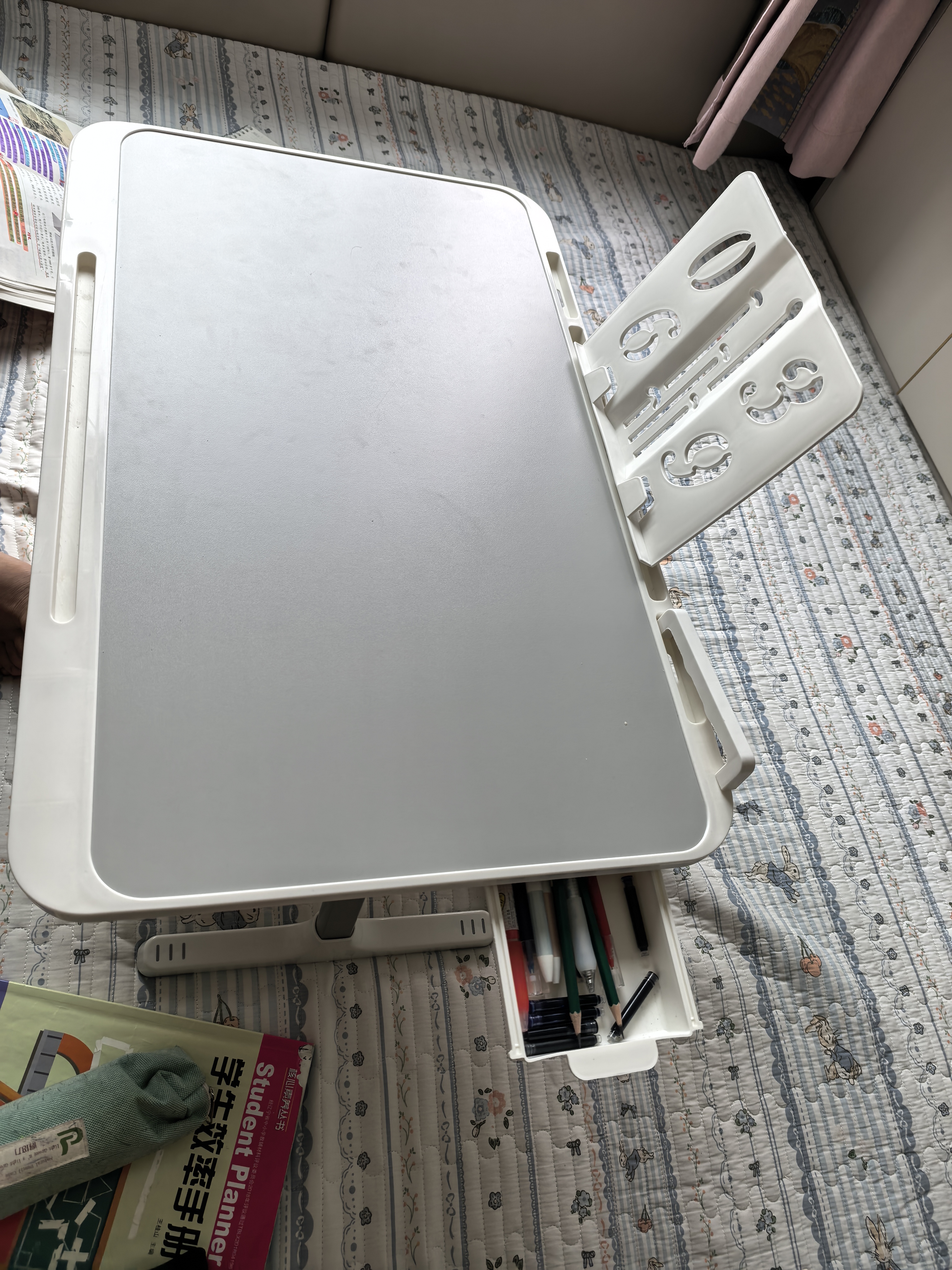 全品屋升降床上桌电脑桌小桌子床上学习桌书桌可折叠飘窗宿舍神器懒人桌 实拍图
