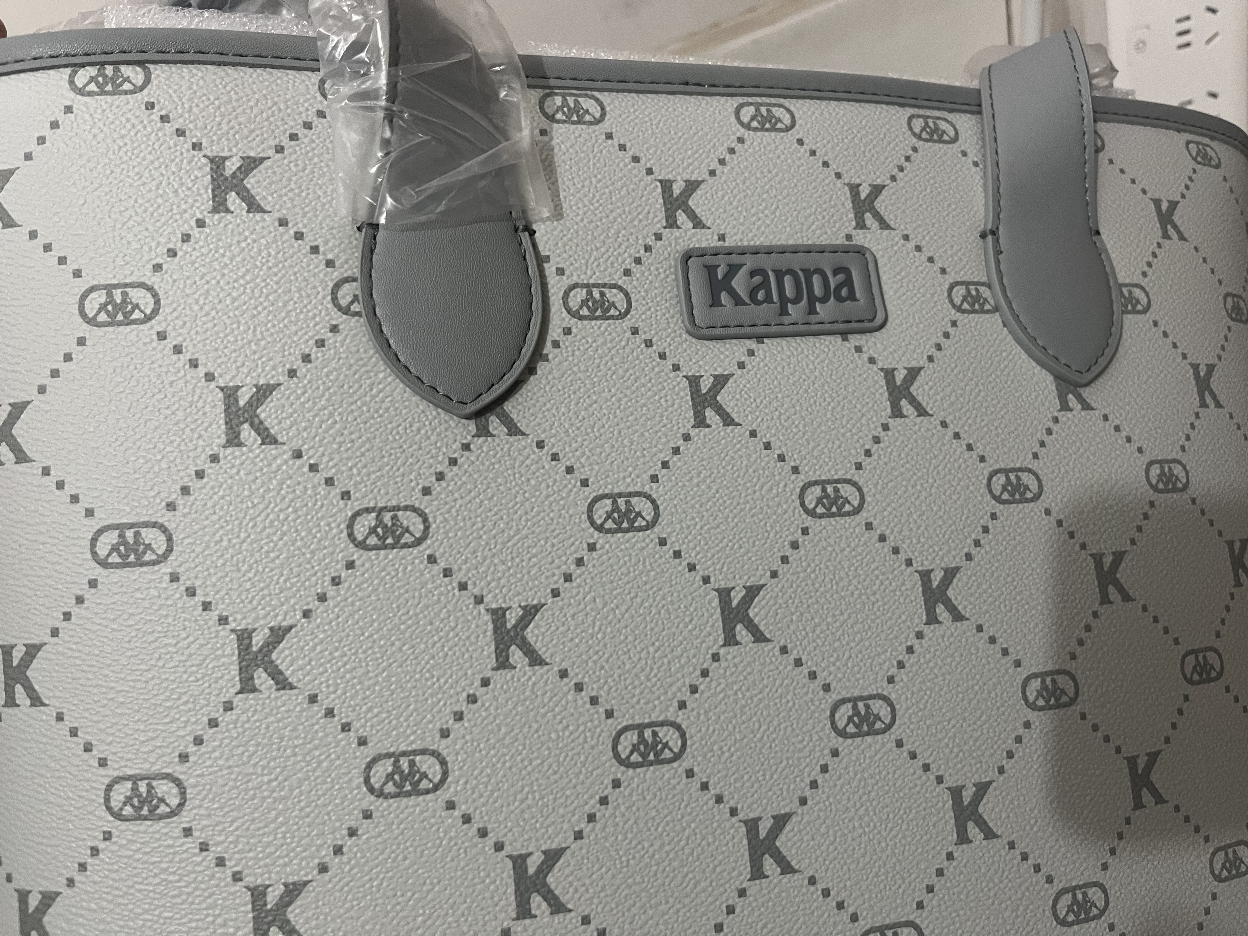 Kappa卡帕 正品托特包女大容量通勤单肩包手提电脑包七夕情人节礼物 海盐薄荷灰【可放14寸电脑】 实拍图