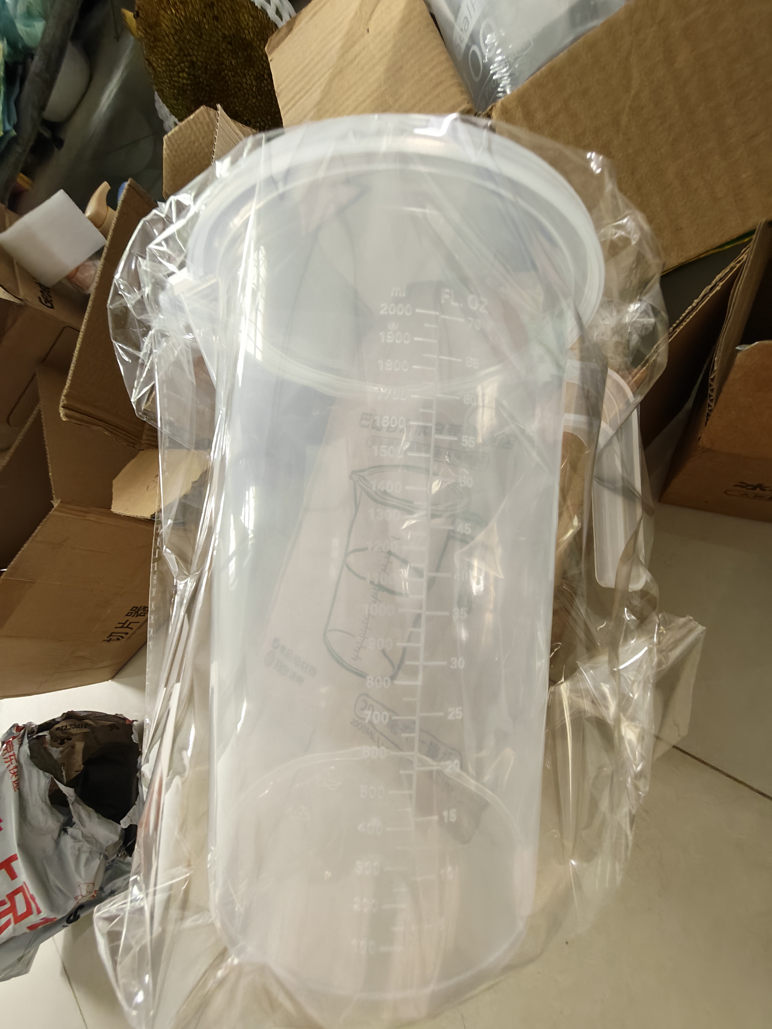 巴比客刻度大量杯2升*1带盖食品级PP塑料厨房烘焙中药杯兑奶茶杯 实拍图