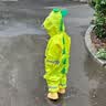 牧萌儿童雨衣男童连体套装防水全身幼儿园女孩小童 活力黄恐龙 S 实拍图