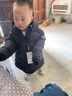 保姆鹅  【风墙】儿童羽绒服宝宝中长款护脸加厚外套保暖童装[NG2664] 炭黑 110 实拍图