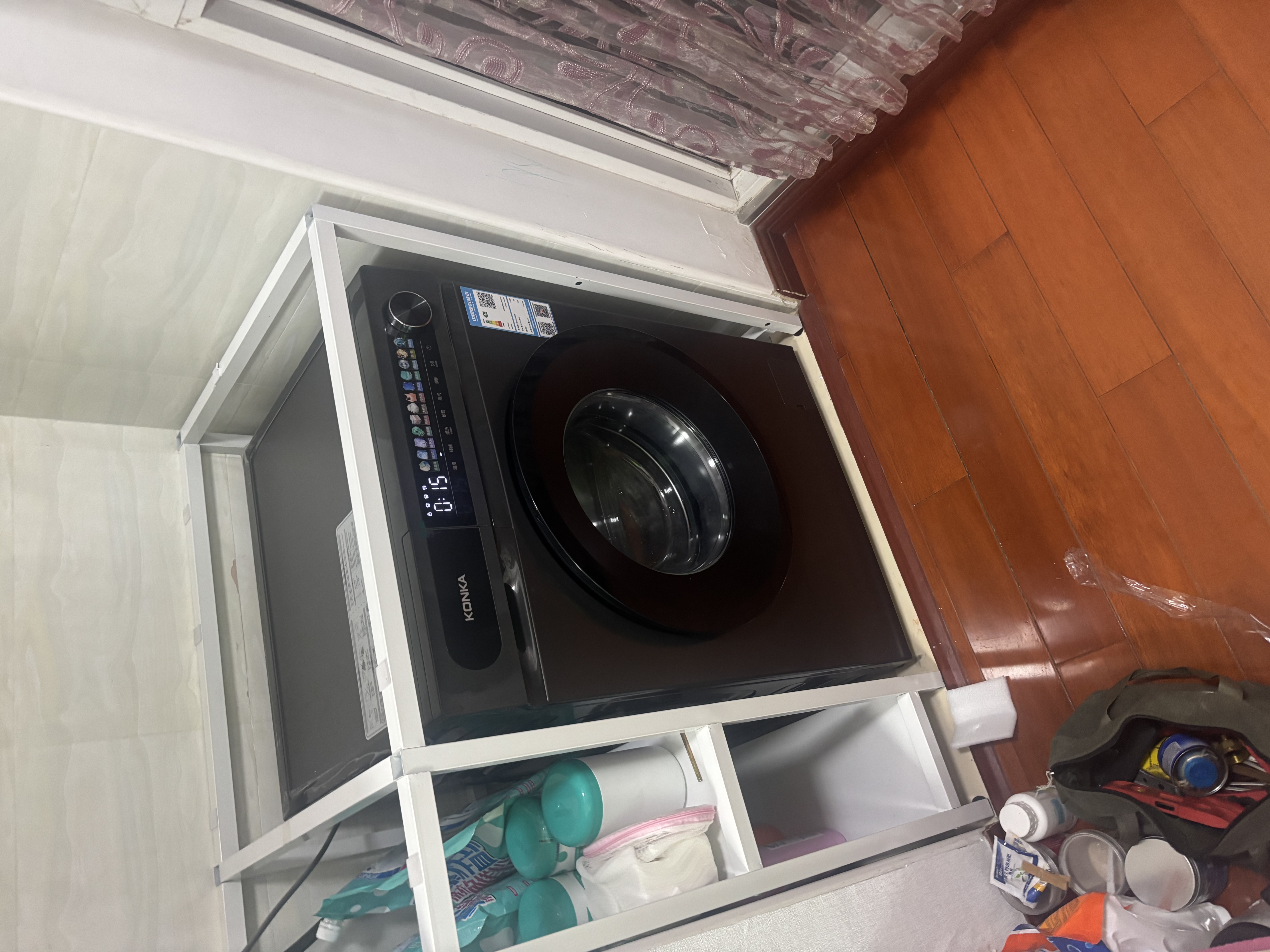 康佳滚筒全自动家用洗衣机10KG 556大筒径超薄嵌入 一级能效 DD直驱变频 国家补贴KGY100-J1220DT 实拍图