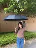 QCSK德国全自动雨伞加大加厚加固晴雨两用男女通用折叠 【玄墨黑】抗风黑胶防晒 UPF50+ 【144根合金玻纤骨|双人加大加固|晴雨两用】 实拍图