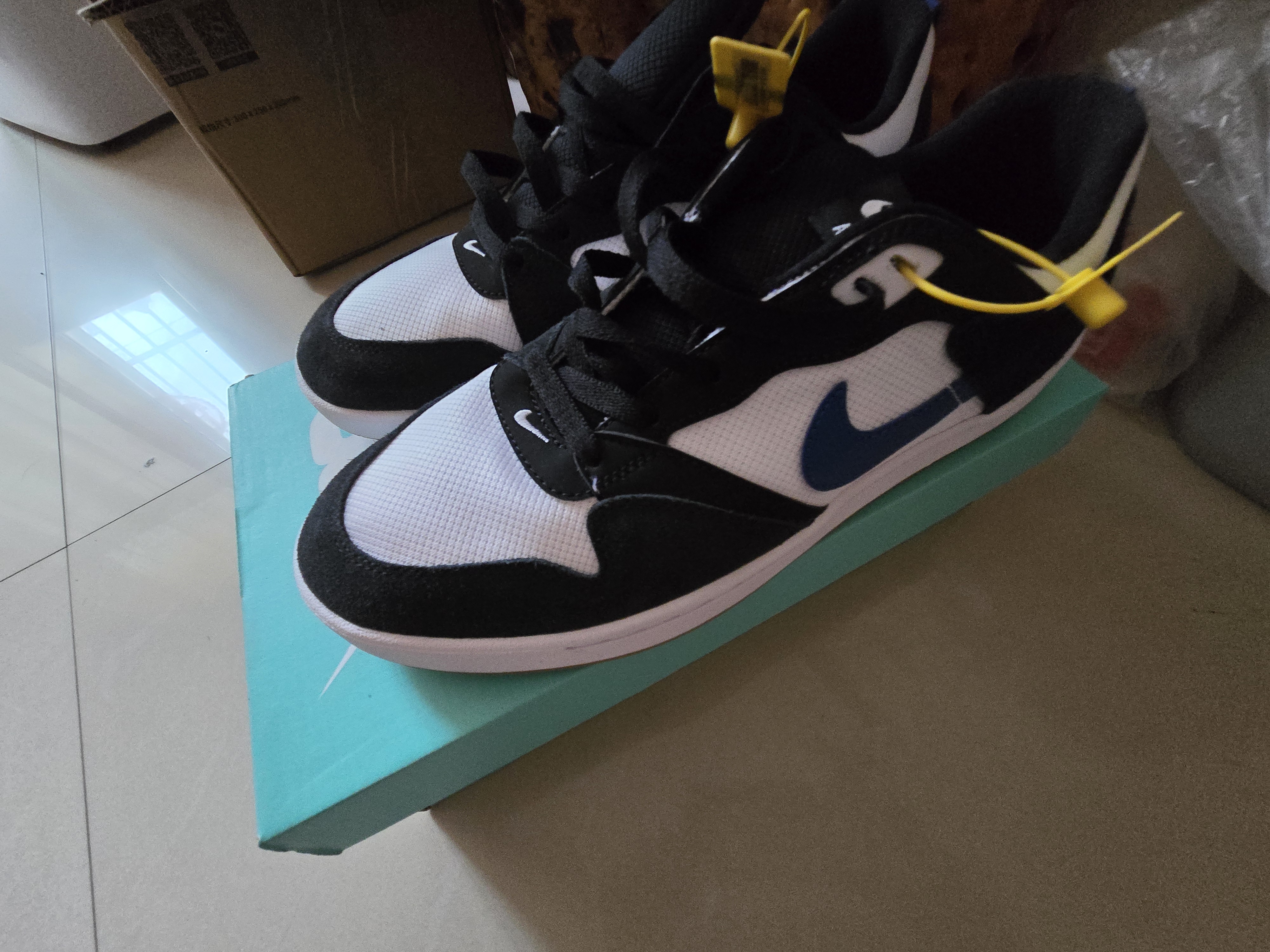 耐克NIKE男女通款板鞋缓震SB ALLEYOOP运动鞋CJ0882-104白黑44 实拍图