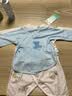 全棉时代新生儿衣服半背衣无骨纯棉宝宝和尚服婴儿护肚上衣 微光蓝 59码 实拍图