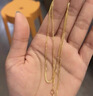 周六福（ZLF）黄18K金项链女三色多彩肖邦链锁骨链素链送女友老婆 推拉圆珠款-黄-可调节47cm-约1.70g 实拍图