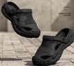 稻草人洞洞鞋抗菌男士钓鱼凉鞋户外穿运动大码防滑涉水沙滩拖鞋黑 40-41 实拍图