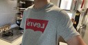 Levi's李维斯情侣美式宽松印花时尚简约舒适潮流纯棉圆领短袖T恤 灰色 002A0-0003 L 实拍图