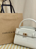 CHARLES&KEITH鳄鱼纹凯莉包手提斜挎婚包包女包生日礼物送女友CK2-50270880-1 Ivory象牙色 S 实拍图