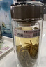 希诺双层玻璃杯带把手高档泡茶杯子男家用办公透明水杯XN-6723 450mL 实拍图