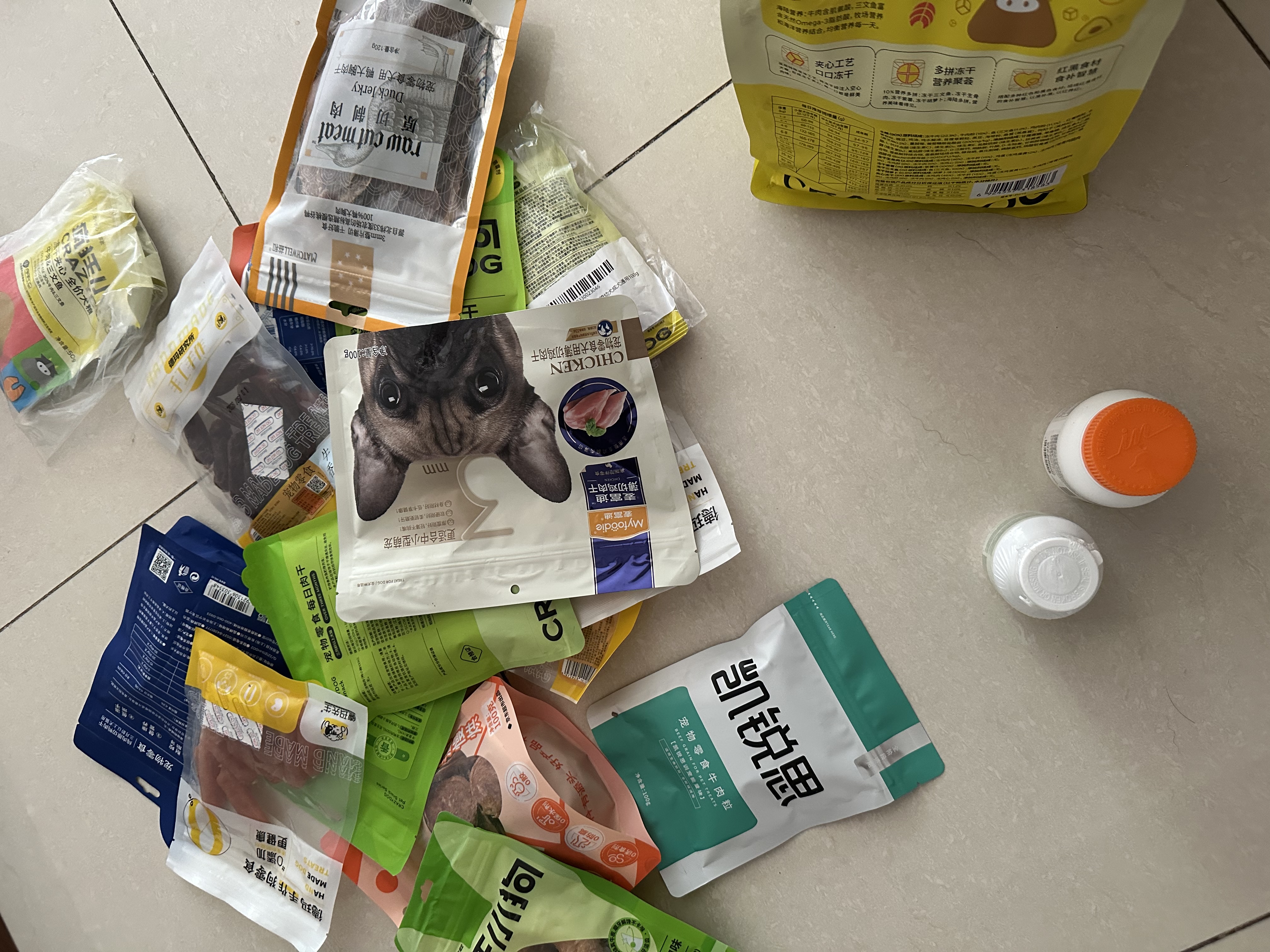疯狂小狗狗零食磨牙洁齿泰迪柯基宠物老年犬肉干 蛋黄&鸭肉夹心肉脯 100g 实拍图