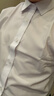罗蒙长袖衬衫男士纯色商务休闲职业正装工装外套白衬衣男装 白色 43  实拍图