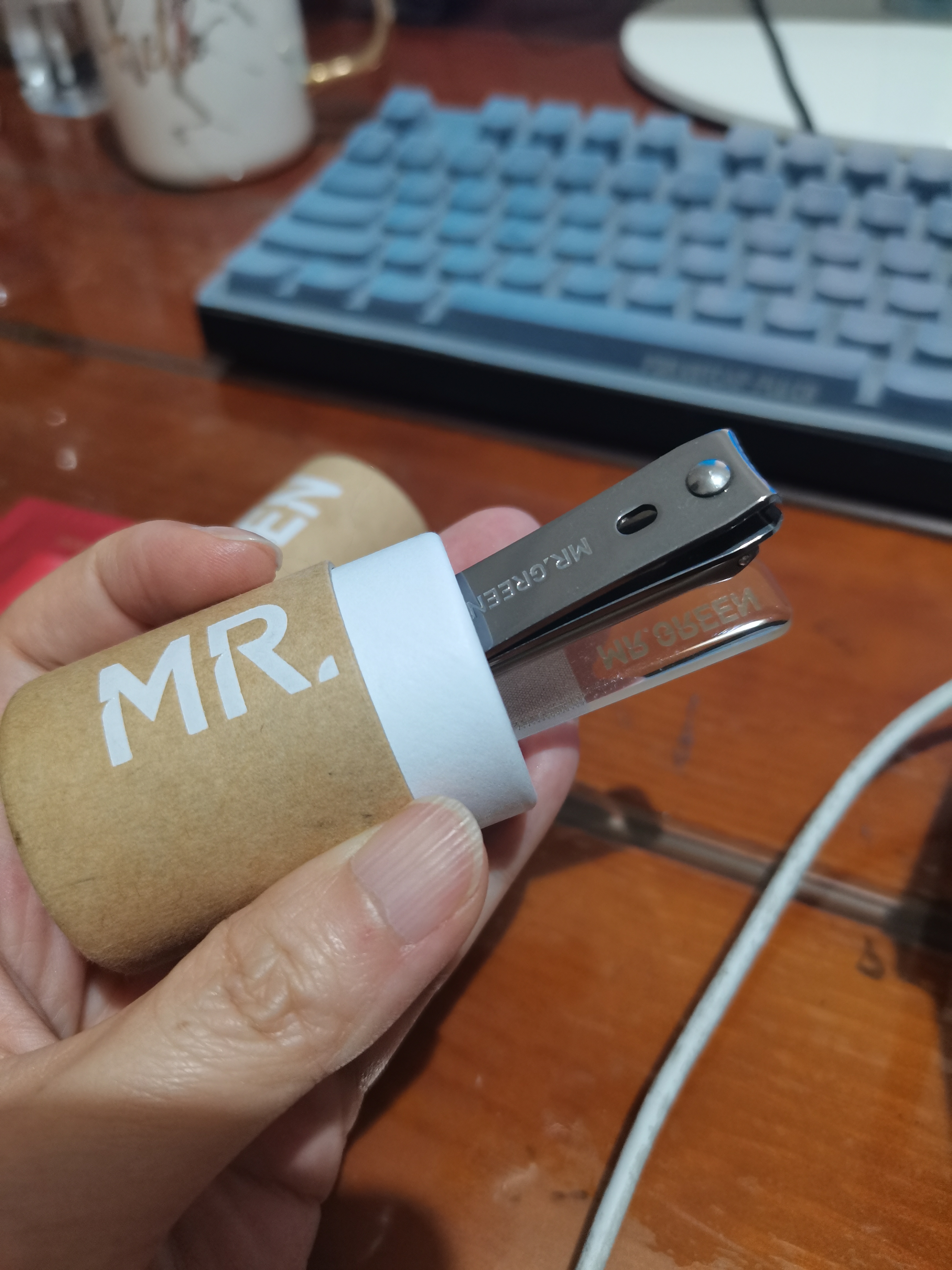 MR.GREEN格林先生指甲刀单个指甲剪中号进口不锈钢斜口指甲钳美甲套装 中号冰川蓝【配指甲锉】 实拍图