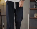 马克华菲休闲裤男士春秋季时尚百搭卫裤宽松直筒运动长裤 黑色 3XL 实拍图