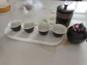 瓷牌茗茶具（cipaiming teaset）旅行茶具套装户外便携式陶瓷快客杯一壶四杯办公室功夫茶壶泡茶 黑古茗1壶4杯+罐盘+棕皮包+巾夹 实拍图