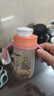 安配宽口直饮管学饮水杯盖 奶瓶配件 橙粉 （适配贝亲第3代宽口奶瓶） 实拍图