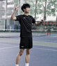 李宁（LI-NING）运动套装男士夏季冰丝短袖短裤跑步速干衣足球羽毛球健身训练服 实拍图