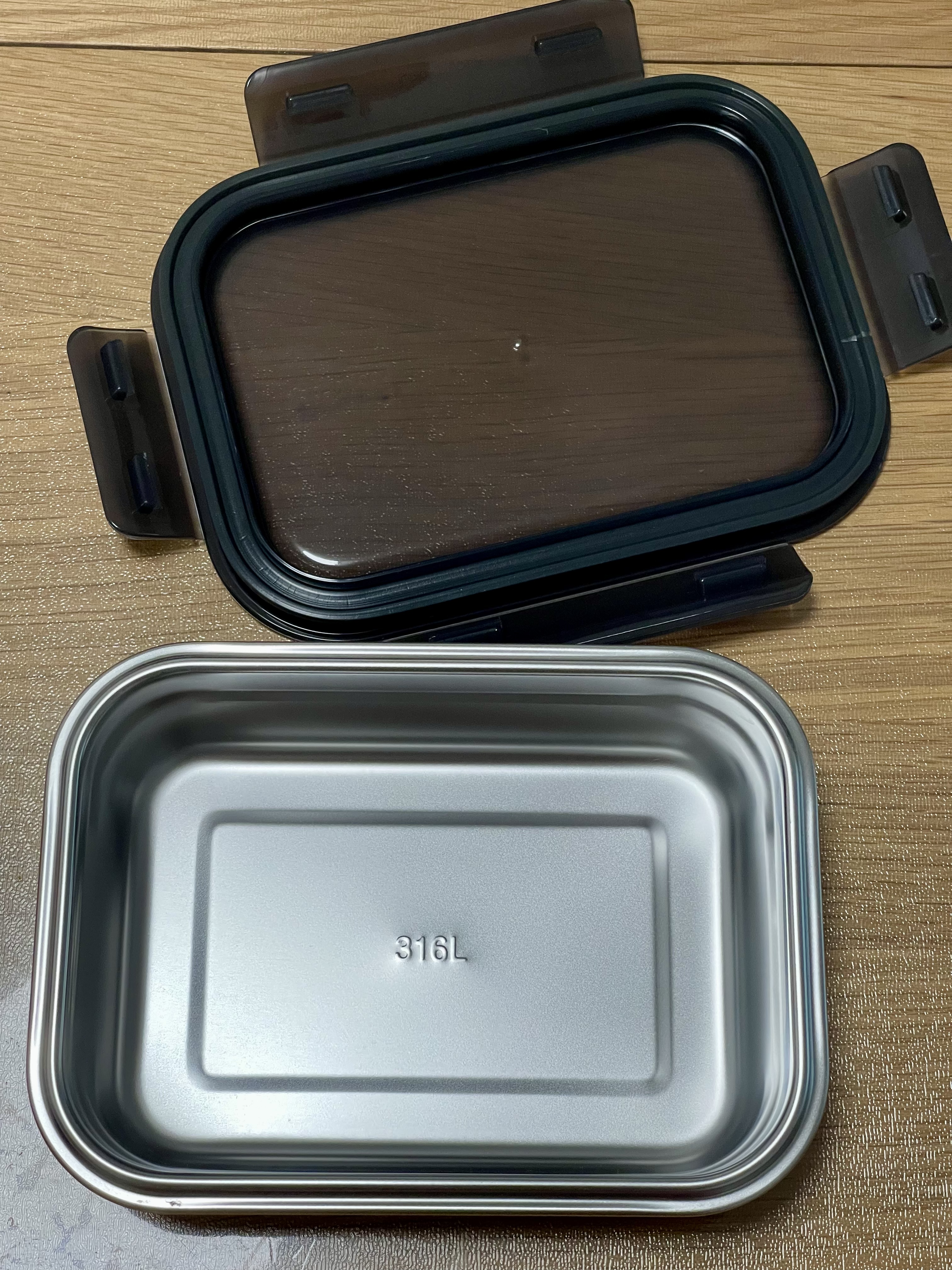 乐扣乐扣（LOCK&LOCK）本色食品级不锈钢保鲜盒带饭饭盒密封冰箱厨房收纳水果餐盒600mL 实拍图