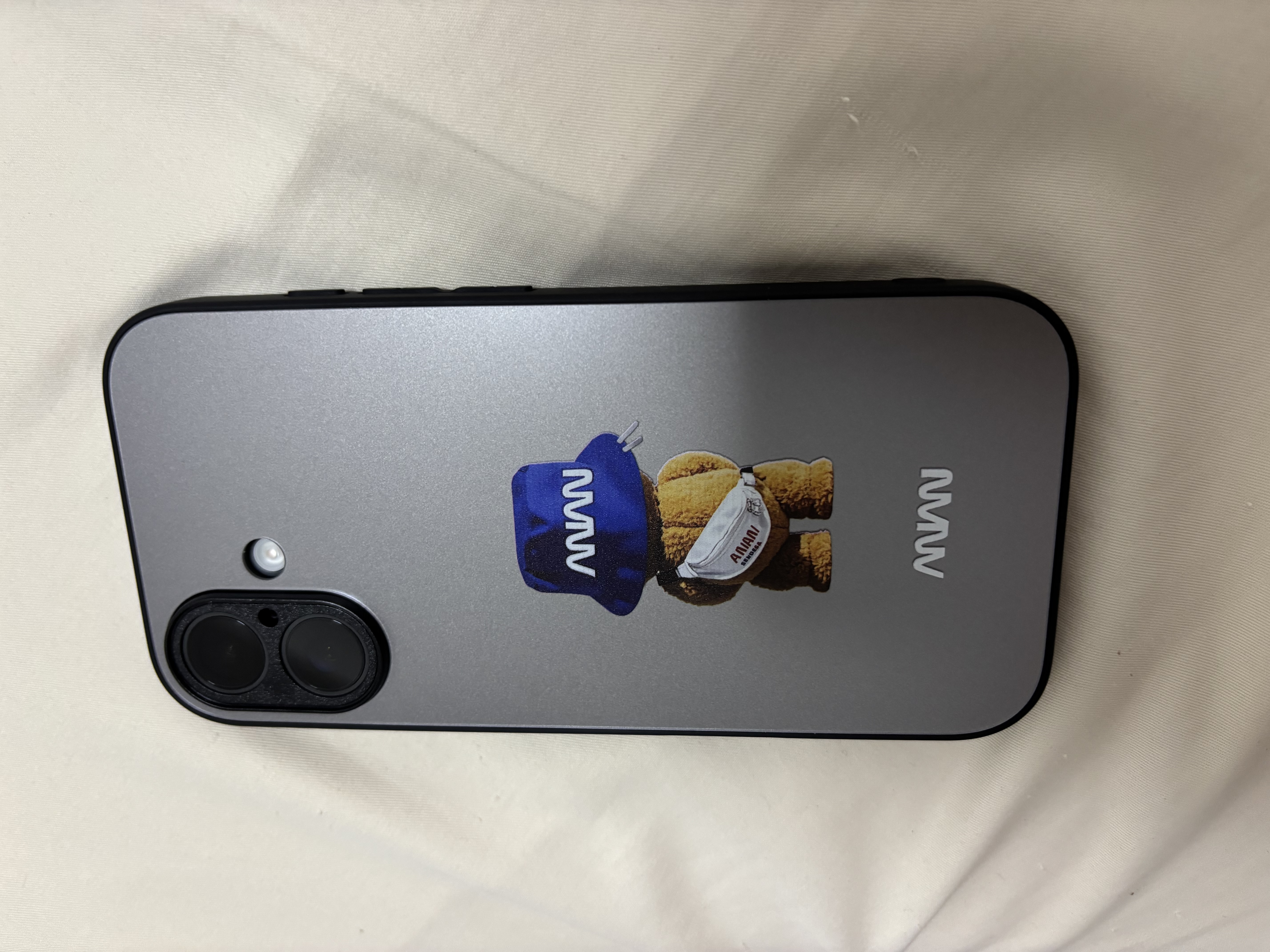 梦想可嘉适用苹果17手机壳 iphone17保护套镜头全包防摔超薄磨砂时尚创意个性小熊男女款 石墨灰 实拍图