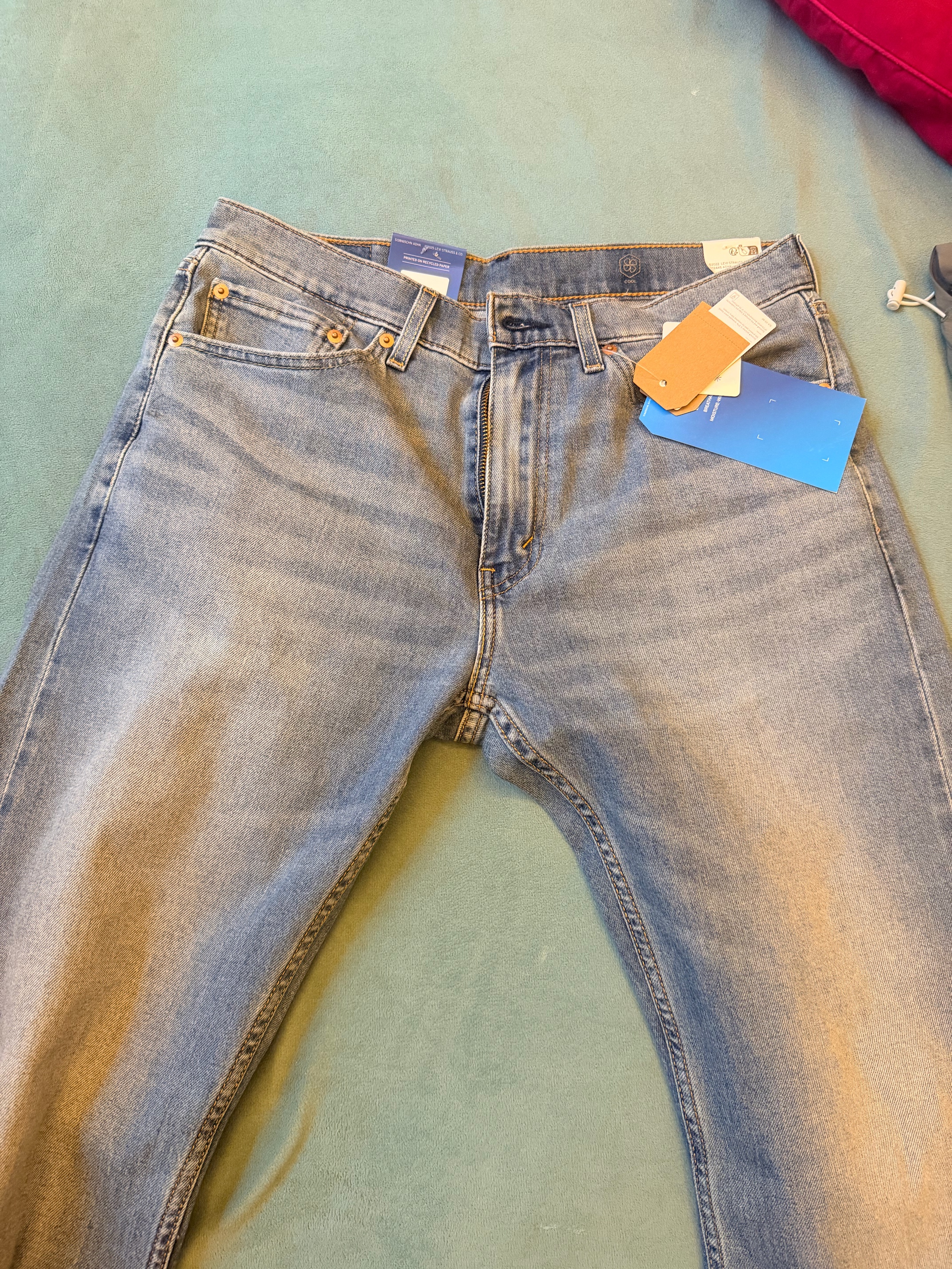 Levi's李维斯冰酷系列26年春夏新款牛仔裤男直筒凉感防晒夏薄款505裤子 蓝色 32 (32) 实拍图