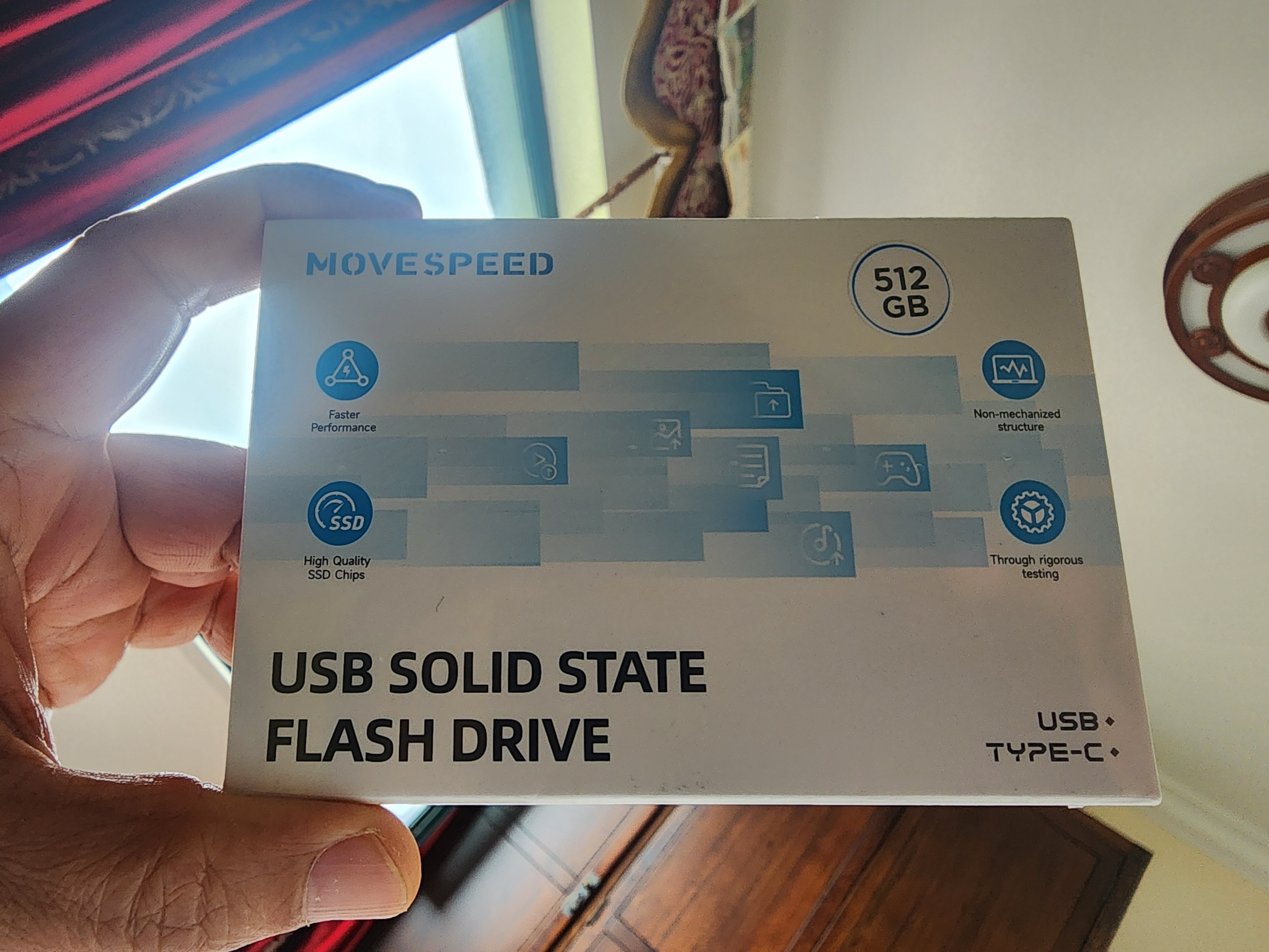 移速（MOVE SPEED）512GB固态u盘 USB3.2 Type-C 双接口U盘手机电脑两用移动高速大容量优盘 支持苹果15-17 逸V系列 实拍图