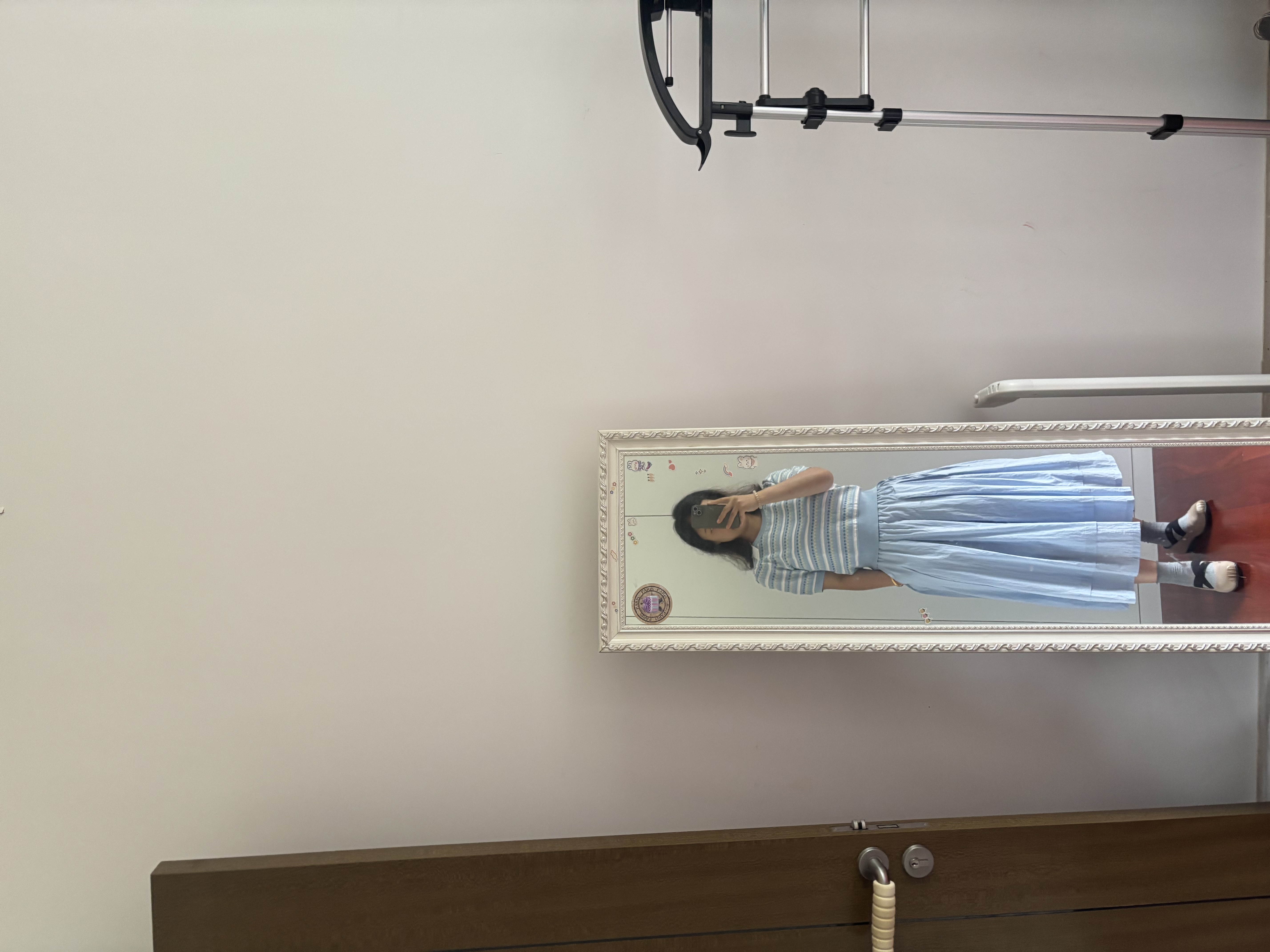 茵曼【秀场同款】索罗纳凉感条纹短袖女26夏针织衫上衣蓝色L 实拍图