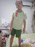 京东京造儿童睡衣夏季桉树皮衣服10A抗菌棉家居服超薄套装男女童装森林绿 实拍图