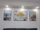 Sixpoetry 客厅装饰画现代简约沙发背景墙壁画轻奢三联晶瓷画大气高档挂画 旭日高升（铝合金外框） 晶瓷画左右50*70+中间100*70亮面 实拍图