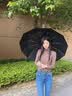 QCSK德国全自动雨伞加大加厚加固晴雨两用男女通用折叠 【玄墨黑】抗风黑胶防晒 UPF50+ 【144根合金玻纤骨|双人加大加固|晴雨两用】 实拍图