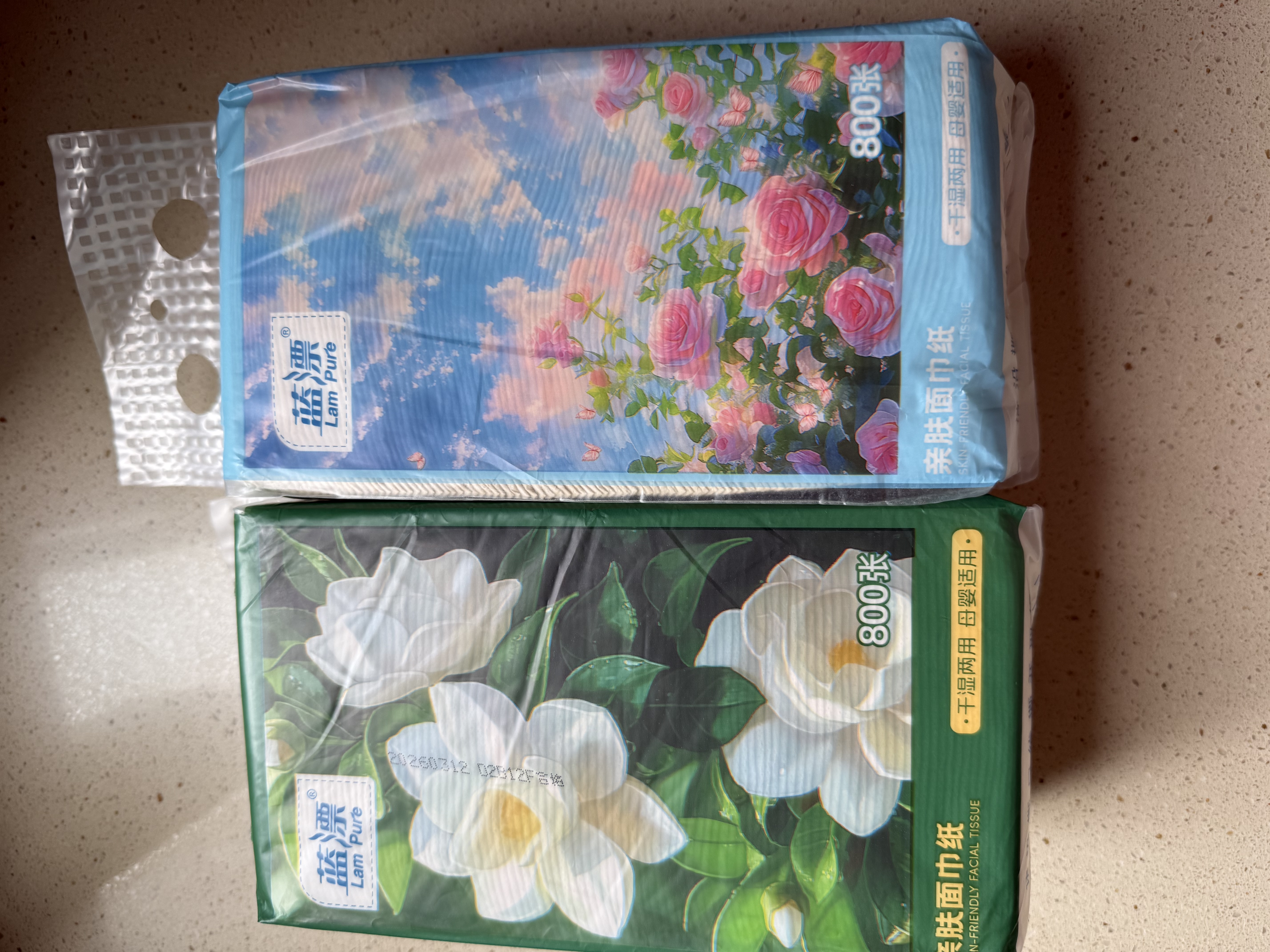 蓝漂山茶花系列悬挂式抽纸卫生纸4层加厚家庭装批发 4层800张*5提 实拍图