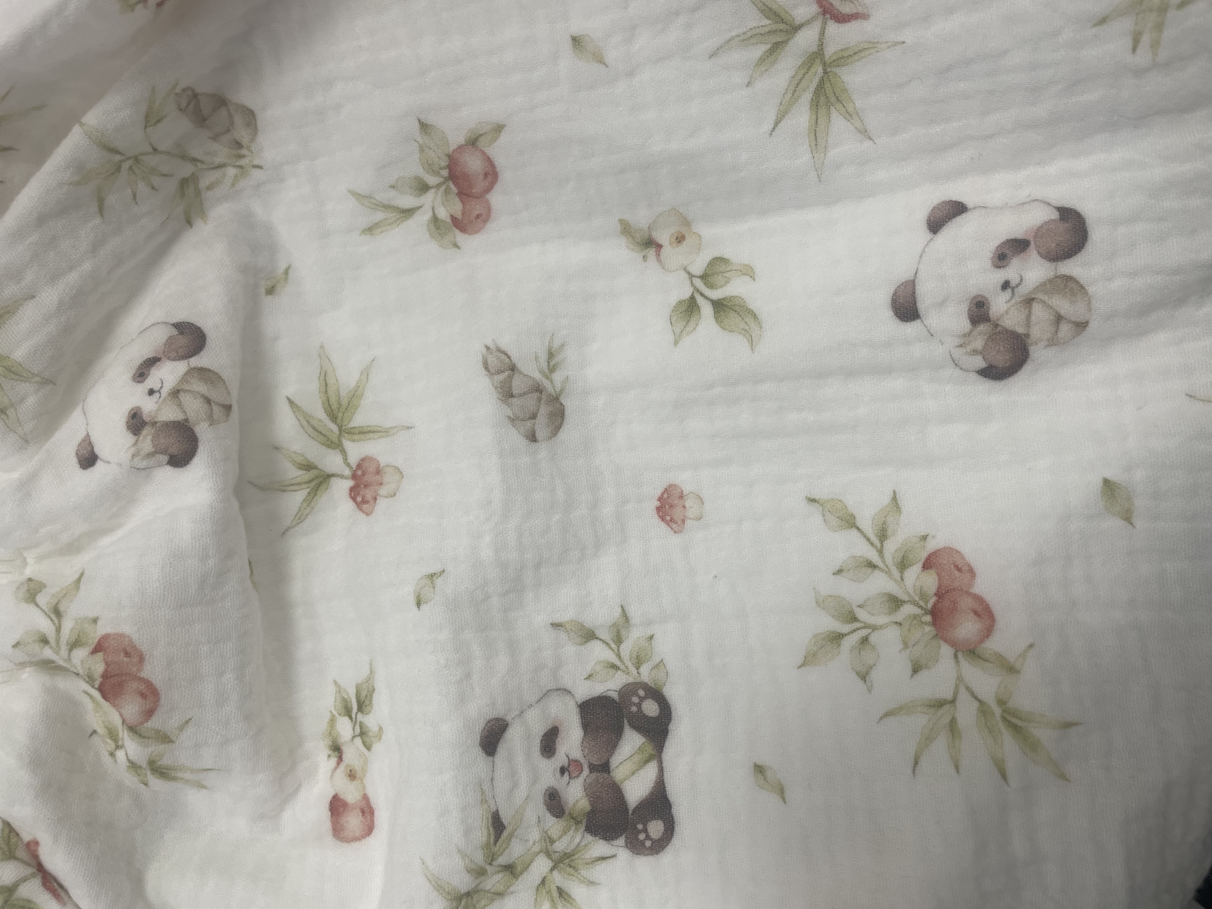安可新婴儿隔尿裙尿布裤隔水纯棉可水洗宝宝尿垫纱布尿裤L码竹林憨憨熊 实拍图