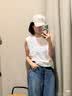MUJI 女式 天竺编织 无袖T恤 上衣打底衫女款26年春夏女装 BB2RLA6S 白色 M (160/84A) 晒单实拍图