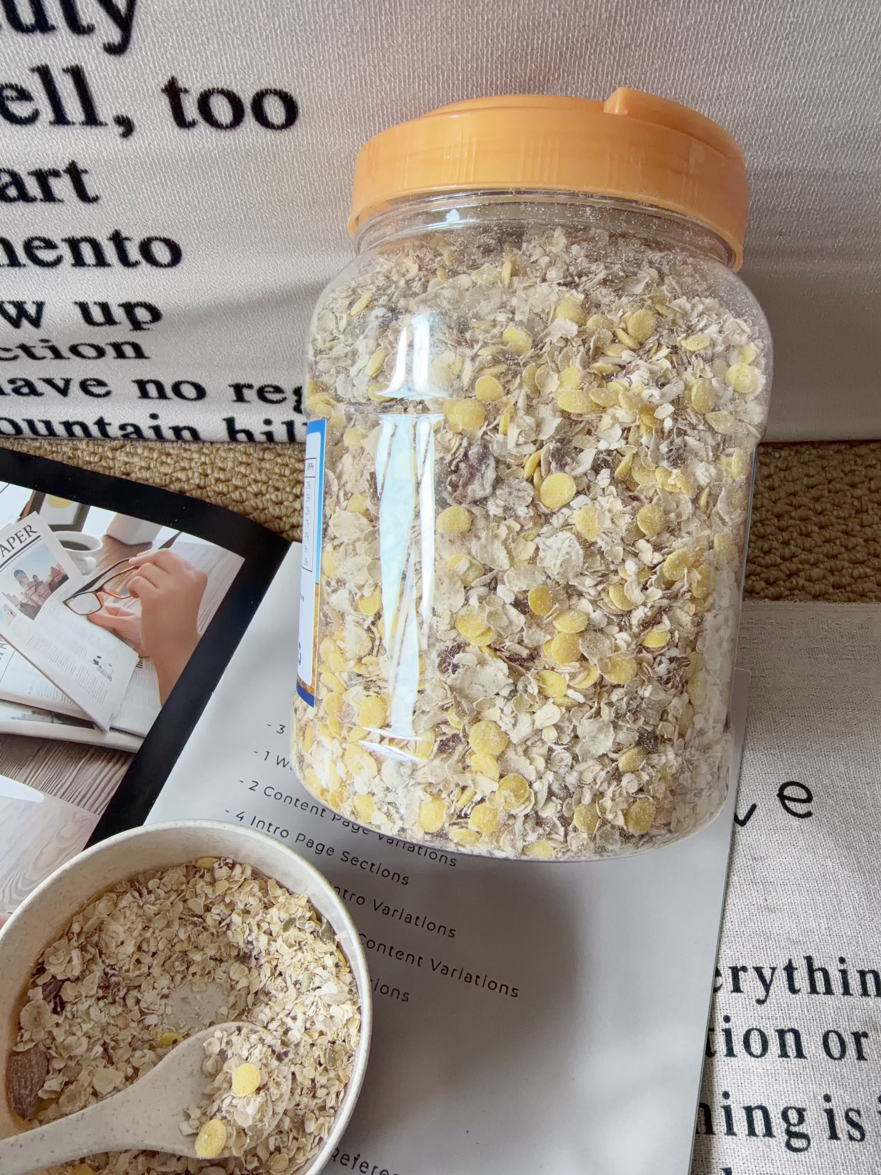 颜茴记糖尿病人专用食品奇亚籽坚果燕麦片无糖精控中老年人血糖高早餐降 1000g【 2斤大罐】带碗勺 实拍图