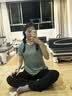 亮浸浸瑜伽服罩衫女运动美背短袖t恤跑步瑜伽普拉提宽松竹节纱健身上衣 白蛋白 L （108-118斤） 实拍图