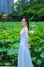UR2026春季新款女装魅力无袖拼接V型剪裁圆领连衣裙UWG760056 浅蓝 M 实拍图
