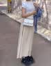 浪莎山本裙裤女新款高腰显瘦a字半身裙休闲小个子慵懒冰丝薄款阔腿裤 奶杏色 M 建议101-125斤 实拍图
