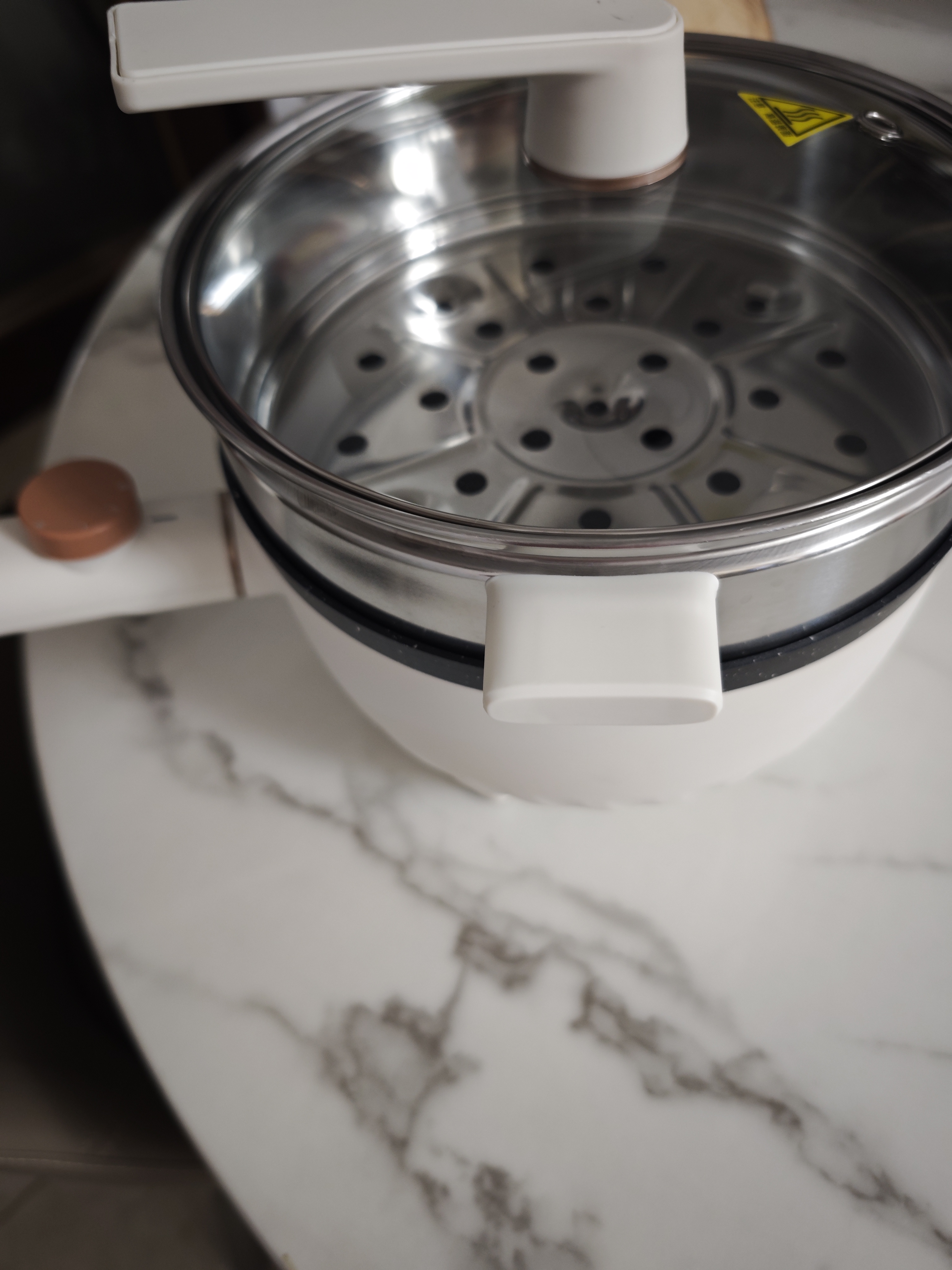 美的（Midea）电炒锅 电煮锅 电蒸锅电火锅 宿舍易收纳多功能一体炒菜电蒸锅3.5L不沾一体电煮锅 HGE2515 配蒸笼 实拍图