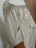 优衣库水洗宽松舒适工装九分裤男装休闲裤起居裤481572 481572/01乳白色 M 实拍图