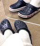 卡骆驰（CROCS）贝雅卡骆班运动拖鞋男鞋女鞋居家夹脚平底人字拖鞋|205393 白/深蓝-126 41 /42(260mm) 实拍图
