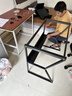 初学者  电脑桌台式家用电竞桌椅套装办公桌简约书桌游戏桌书房写字桌子 子夜黑120*60-电竞纹路 实拍图