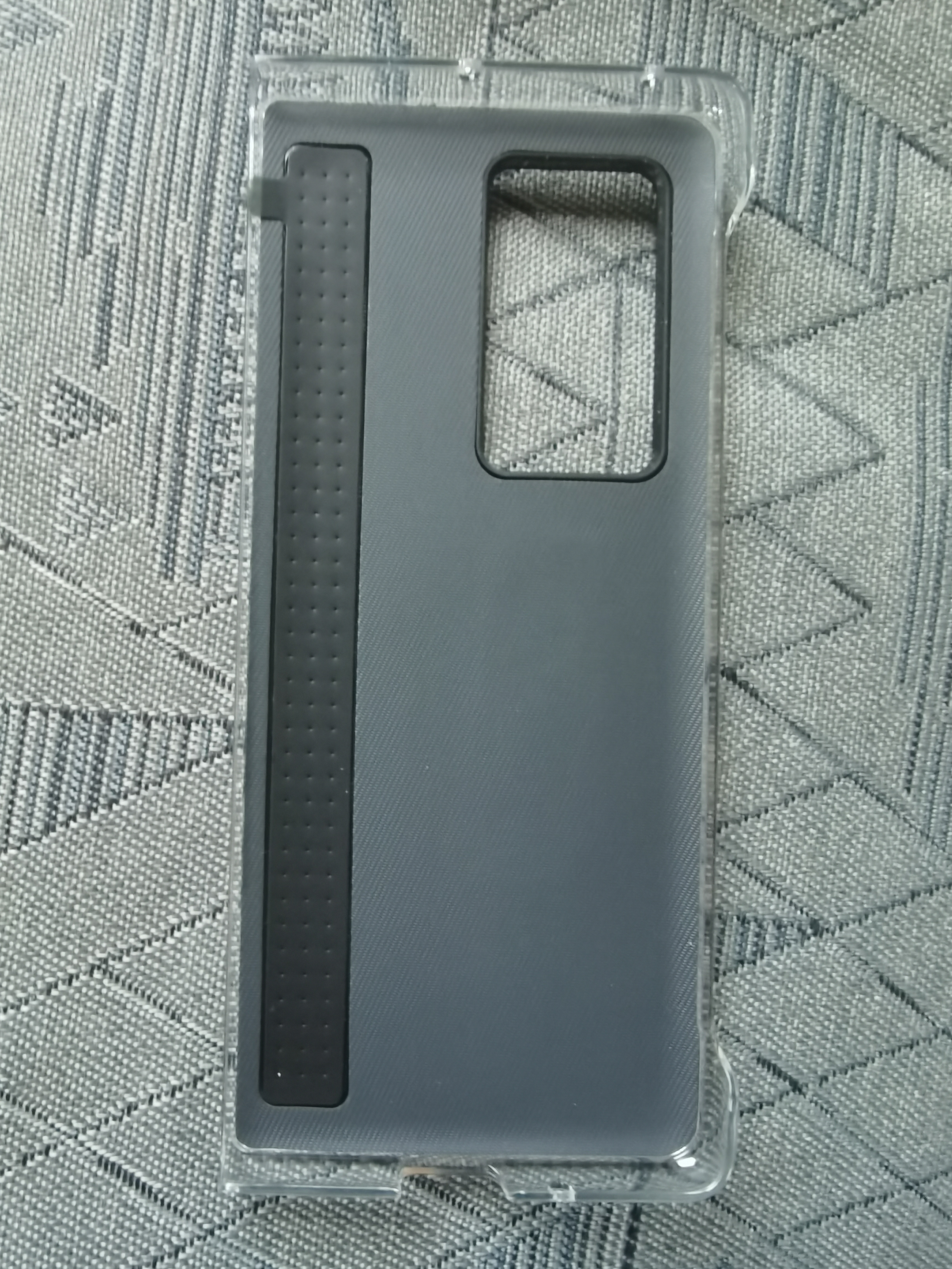 ESCASE 华为MateX2手机壳 防摔真牛皮保护套商务皮套简约翻盖折叠下盖手机支架典雅黑 实拍图